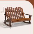 2 Person Adirondack Rocking Chair with Slatted seat-Brown Online now