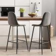 29.5 Inches High Back Bar Stools Set of 2-Dark Gray For Discount