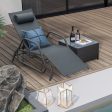 Outdoor Chaise Lounge Glider Chair with Armrests and Pillow-Gray Online