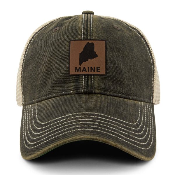 Maine Leather Patch Dirty Water Trucker Cheap