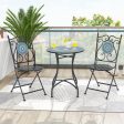 3 Piece Patio Bistro Set with Mosaic Pattern Hot on Sale