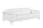 89  White Italian Leather Sofa With Silver Legs Hot on Sale