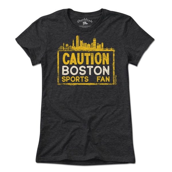 Caution Boston Black & Gold T-Shirt Hot on Sale