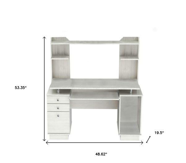 49  White Computer Desk With Three Drawers Discount