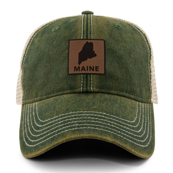 Maine Leather Patch Dirty Water Trucker Cheap