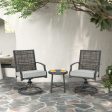 3 Piece Patio Swivel Chair Set with Soft Seat Cushions for Backyard Sale