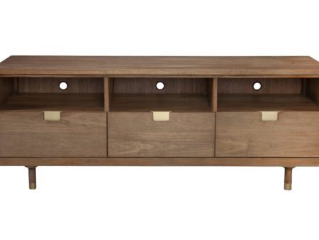 64  Sand Solid Wood Open shelving TV Stand Discount