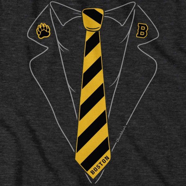 Boston Black & Gold Tie T-Shirt Discount