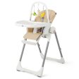 4-in-1 Foldable Baby High Chair with 7 Adjustable Heights and Free Toys Bar-Yellow Supply