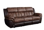 91  Espresso Microfiber Reclining Sofa With Black Legs Online now