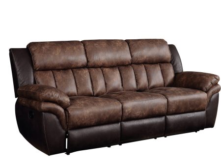 91  Espresso Microfiber Reclining Sofa With Black Legs Online now