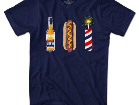 Beer, Hot Dog, Fireworks T-Shirt Online Sale