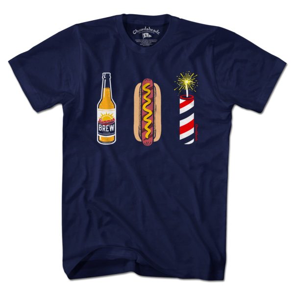 Beer, Hot Dog, Fireworks T-Shirt Online Sale