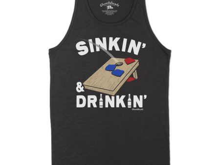 Sinkin  & Drinkin  Cornhole Men s Tank Top For Cheap