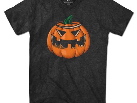 Boston Skyline Jack O  Lantern T-Shirt For Sale