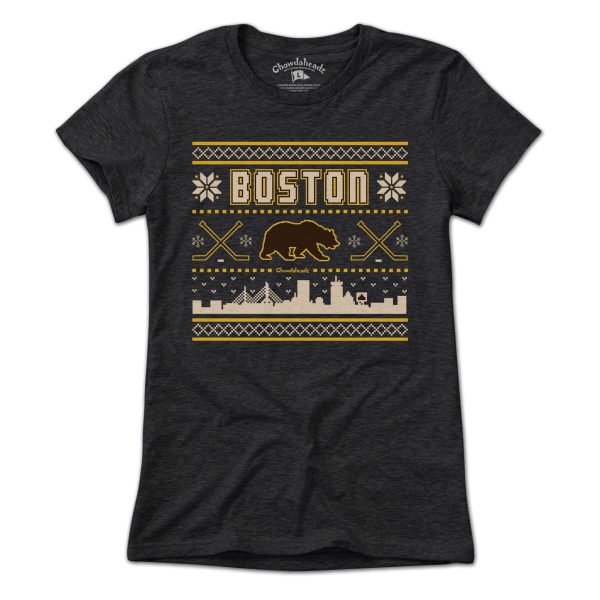 Boston Black & Gold Holiday Sweater T-Shirt Online