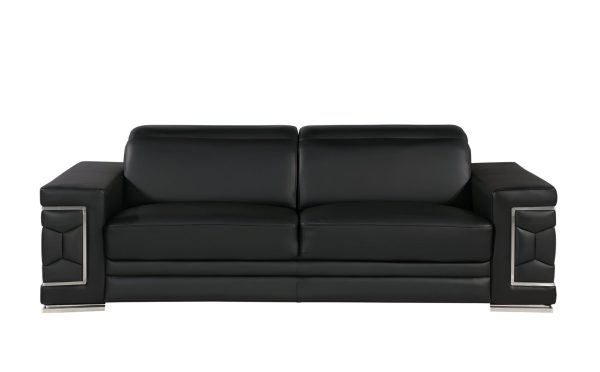 89  Black Leather Sofa With Silver Legs Online now