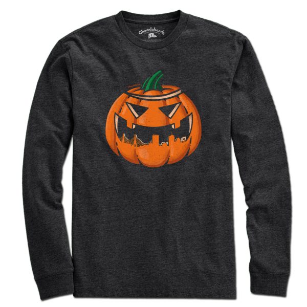 Boston Skyline Jack O  Lantern T-Shirt For Sale