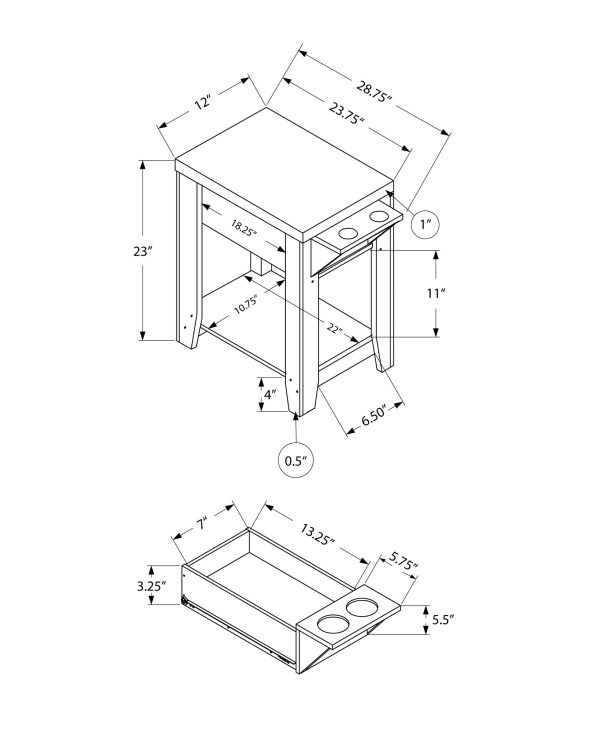 23  Brown Wood End Table With Shelf For Sale