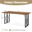 67 Inch Patio Rectangle Acacia Wood Dining Table with Umbrella Hole For Cheap