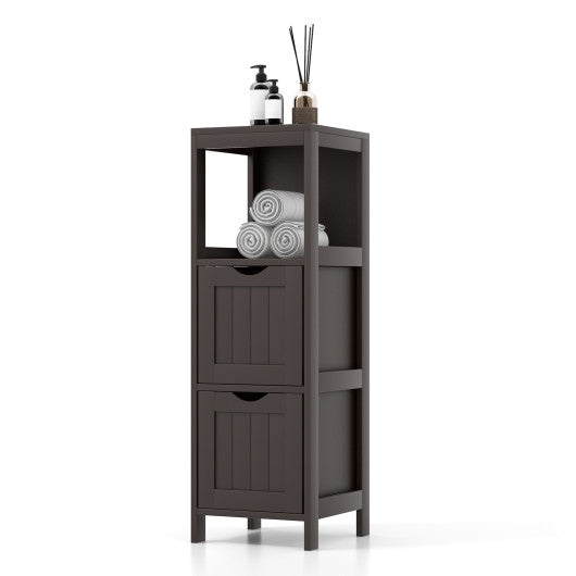 Wooden Bathroom Floor Cabinet with Removable Drawers-Brown Supply