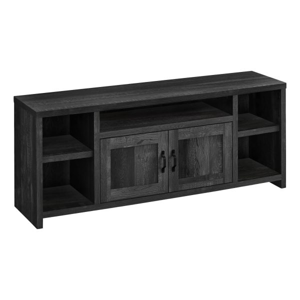 59  Black Cabinet Enclosed Storage TV Stand Online