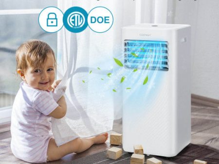 4-in-1 8000 BTU Air Conditioner with Cool Fan Dehumidifier and Sleep Mode-White Online