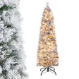 4.5 6 7 Feet Christmas Tree with 258 Branch Tips and 100 Incandescent Lights-Flocked and Slim-4.5 ft For Cheap