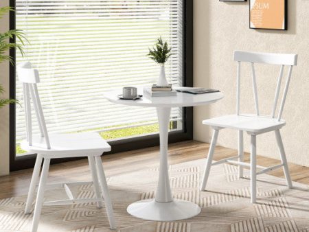 Windsor Style Armless Chairs with Solid Rubber Wood Frame-White For Cheap