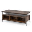 3-Tier Industrial Style Coffee Table with Storage and Heavy-duty Metal Frame-Coffee Sale