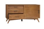 50  Mahogany Solid Wood Enclosed and Open Storage TV Stand Discount