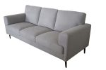 84  Light Gray Linen Sofa With Black Legs Discount