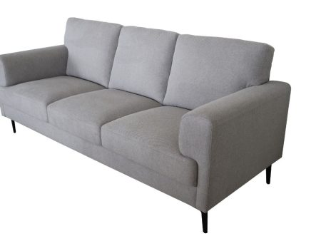 84  Light Gray Linen Sofa With Black Legs Discount