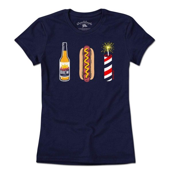 Beer, Hot Dog, Fireworks T-Shirt Online Sale