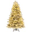 4.5 6 7 FT Artificial Pre-Lit Christmas Tree Hinged Xmas Tree with Warm White LED lights-7 ft Online