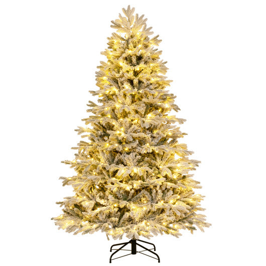 4.5 6 7 FT Artificial Pre-Lit Christmas Tree Hinged Xmas Tree with Warm White LED lights-7 ft Online