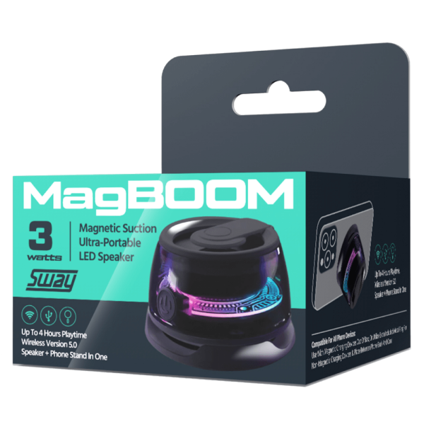 Sway MagBoom LED Magnetic Bluetooth Speaker by Sway Hot on Sale