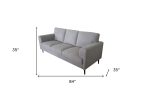 84  Light Gray Linen Sofa With Black Legs Discount