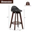 2 Pieces Cushioned Swivel Bar Stool Set with Low Back-Black Online Sale