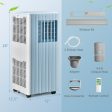 3-in-1 10000 BTU Air Conditioner with Humidifier and Smart Sleep Mode-Blue Fashion