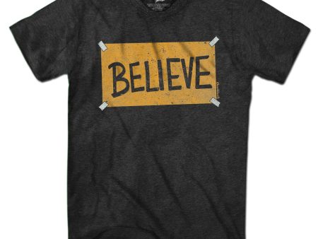 Believe Black & Gold Sign T-shirt For Discount