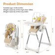 4-in-1 Foldable Baby High Chair with 7 Adjustable Heights and Free Toys Bar-Yellow Supply