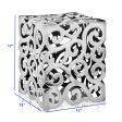 17  Silver Aluminum Square End Table Hot on Sale