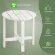 18 Inch Round Weather-Resistant Adirondack Side Table-White Fashion