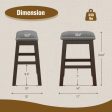 2 Piece 24.5 Inch Counter Height Bar Stool Set with Padded Seat-Gray Online now