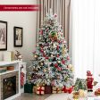 4.5 6 7 FT Artificial Pre-Lit Christmas Tree Hinged Xmas Tree with Warm White LED lights-7 ft Online