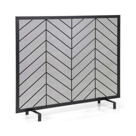 38 x 31 Inch Single Panel Fireplace Screen-Black Online Hot Sale