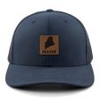 Maine Leather Patch Classic Snapback Trucker Sale