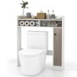 Bathroom Over the Toilet Floor Storage Organizer with Adjustable Shelves-White Online now