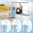 3-in-1 10000 BTU Air Conditioner with Humidifier and Smart Sleep Mode-Blue Fashion